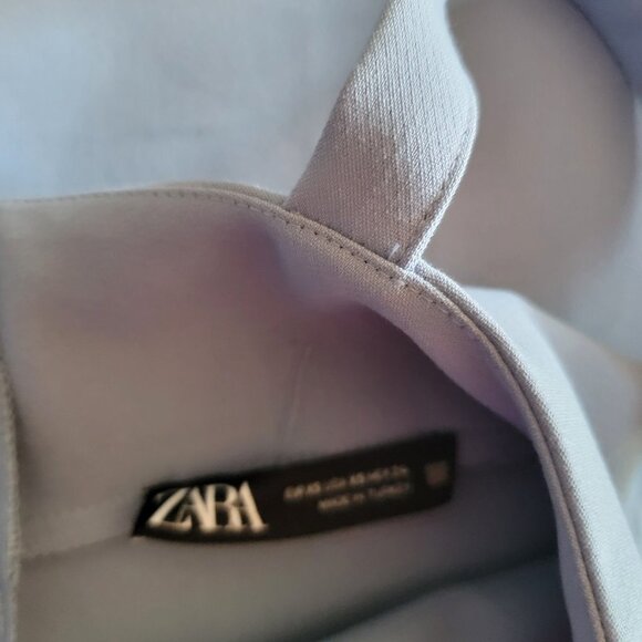 Zara Pastel Blue Fitted Top with Wide Straps and Flared Bottom in a size XS - Picture 5 of 5